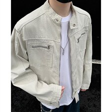 26春装高品质老钱风立领夹克外套男女美式潮牌拉链工装风宽松上衣，男装夹克，电商A486