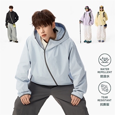 防水冲锋衣夹克韩系工装连帽户外登山服男女款C61320-TP4589，男装夹克，电商A102