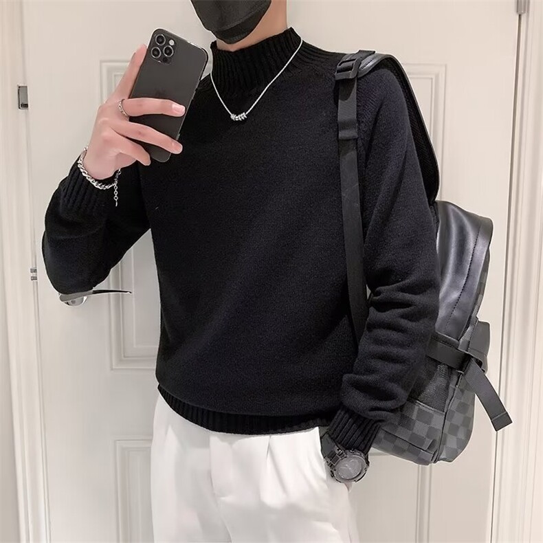 高领毛衣男士宽松秋冬装保暖纯色韩版打底针织衫线衣潮流S591/P58,男装T恤,星座506