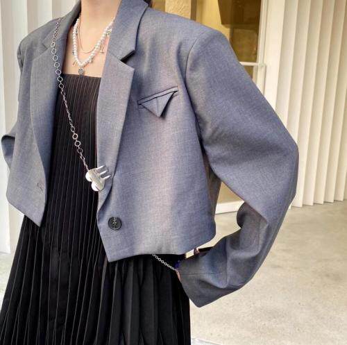 设计师款链条短西装，女装西装，JY.OUBEN
