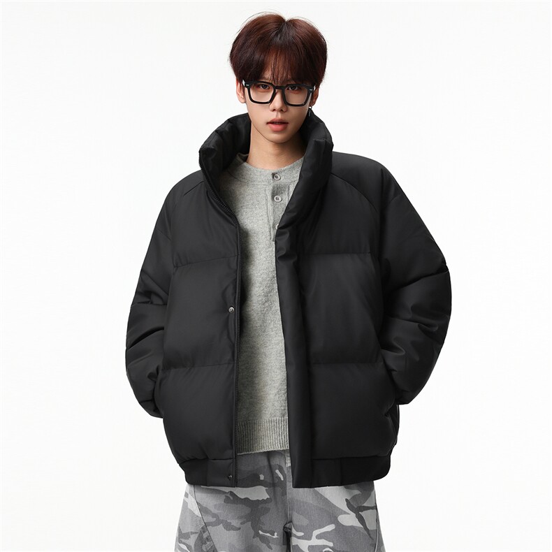 新款冬季羽绒立领PU皮棉服棉袄韩版宽松外套A436-2522-P80,男装棉衣,电商A436