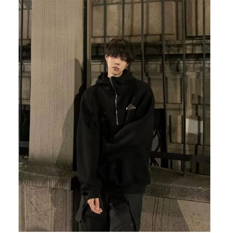 常规潮时尚潮流原宿休闲青少年灯芯绒连帽套刺绣套头卫衣外春季,男装卫衣,星座506A