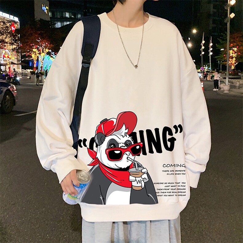 S6218-P28 加绒款-P33 秋季圆领卫衣男大码韩版宽松长袖外套图片
