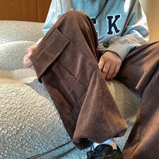 22秋新款灯芯绒宽松休闲港风oversize休闲长裤B266-X829-P60，男装休闲裤，星座B257-1