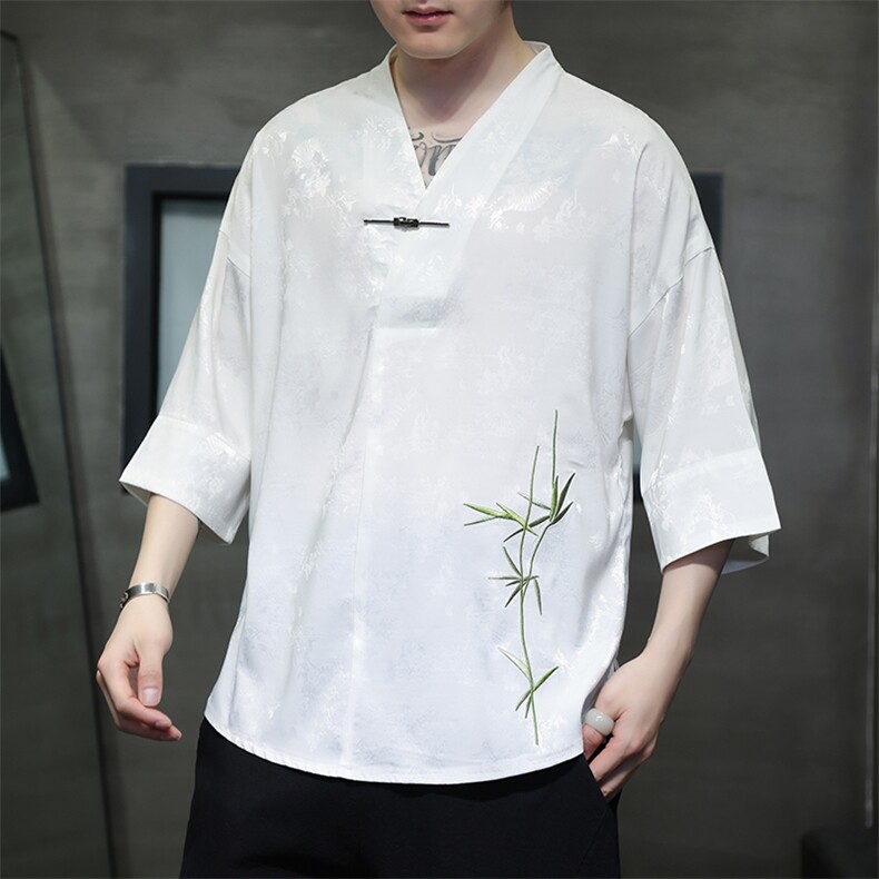 新中式提花风潮T恤短袖民族服饰刺绣汉服时尚唐装T2403-P55图片