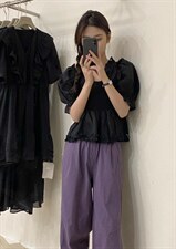 爆单可拉肩泡泡袖小衫，其它，唇蔻