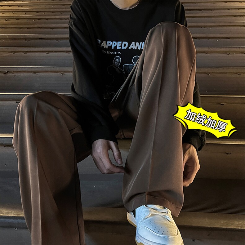 港风 抖音品质休闲裤西裤真超复合加绒P65控88 常规款P50控68图片