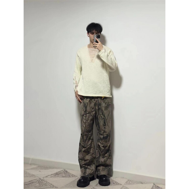 【有货】cleanfit镂空针织毛衣男高级感毛线衣打底衫MY556HH-P50,男装T恤,星座1007（原301D）