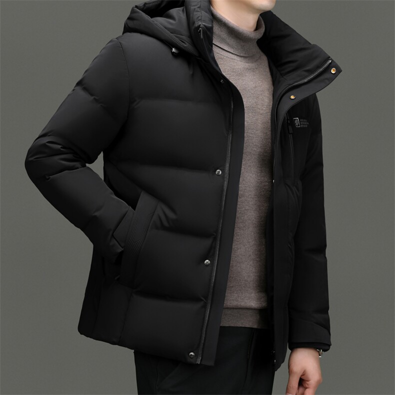 冬雪中白鹅绒可脱卸帽御寒加厚高端潮服羽绒服防寒面包服短款外套图片