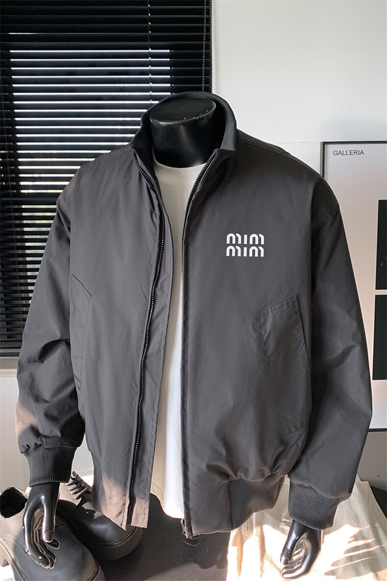 抖音直播得物高品质廓形加厚立领飞行夹克棉衣外套M1305P85,男装夹克,电商C408(原B339-1)