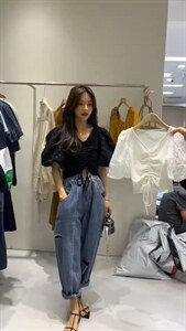 抽绳小衫,其它,BLACK