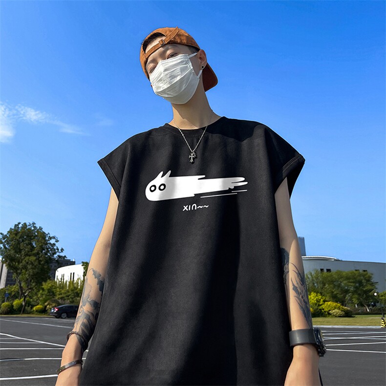 量大优供视频得物直播品230克夏季麂皮绒背心无袖T恤BJ515，男装背心/马甲，电商A486