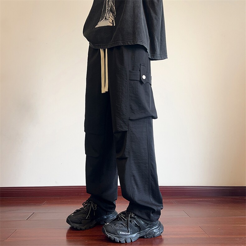 直播数据款春季新款大口袋伞兵裤宽松直筒休闲裤工装裤K515-P42,男装休闲裤,星座914-3
