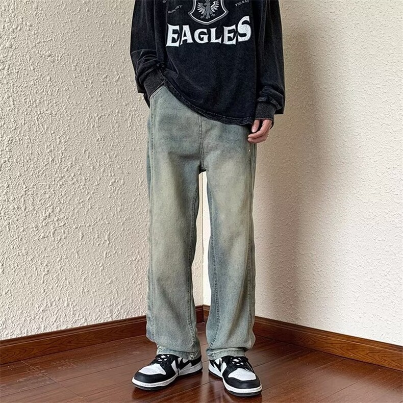 牛仔裤男秋季潮大码休闲裤子高街NK583P40,男装牛仔裤,星座1116-2