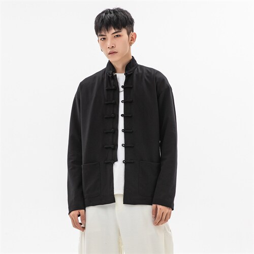 秋冬大码风加厚夹克外套立领盘扣情侣中性唐装汉服 JK20/P135图片