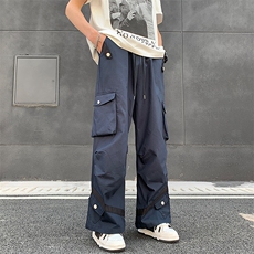 美式复古机能户外多口袋工装裤男女ins显瘦阔腿休闲裤子，男装休闲裤，星座410-7