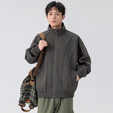 新款中性风户外夹克男立领纯色上衣冲锋衣外套A157B-JK7866-P60，男装夹克，电商A157B
