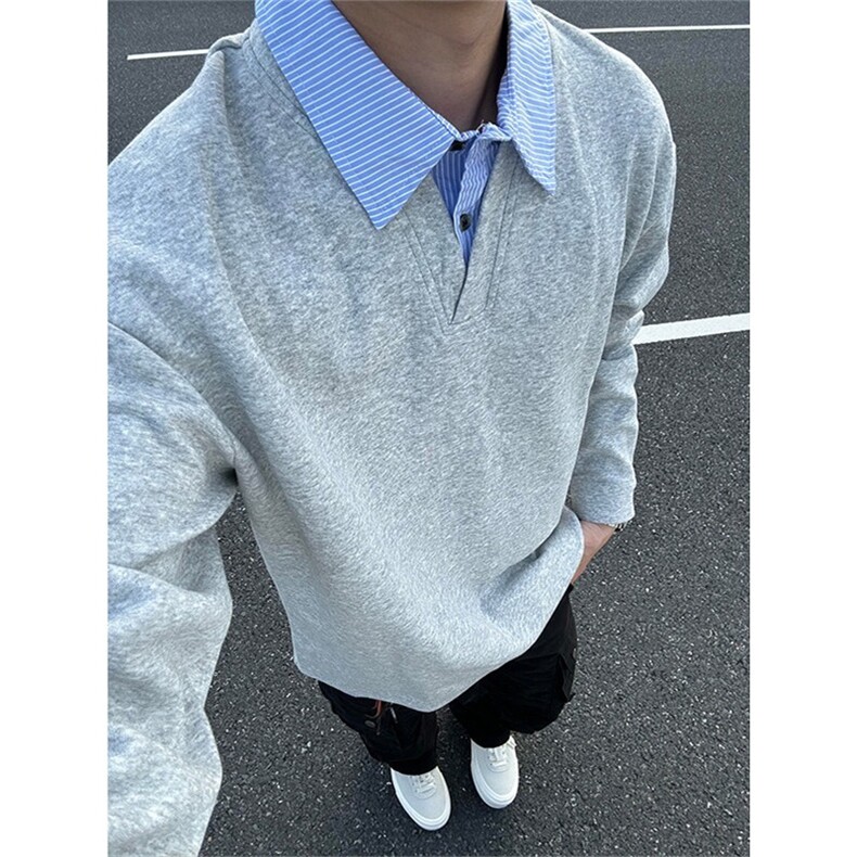 老钱风假两件拼接外套美式复古千鸟格设计男女长袖卫衣W772,女装短外套,星座1116A（原606A-3）