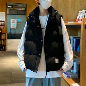 2021秋冬季灯芯绒无袖背心马甲男潮牌保暖坎肩马夹上衣 W1553-P48图片