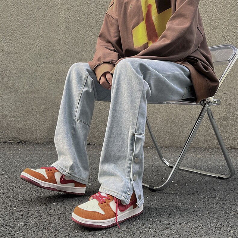 23秋季新款高街美式街头破机车牛仔裤N341P55，男装牛仔裤，星座712