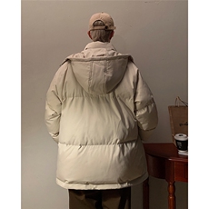 黄墙港风冬季休闲时尚宽松立领连帽棉服A247-MY200特批80控138，男装棉衣，电商A247