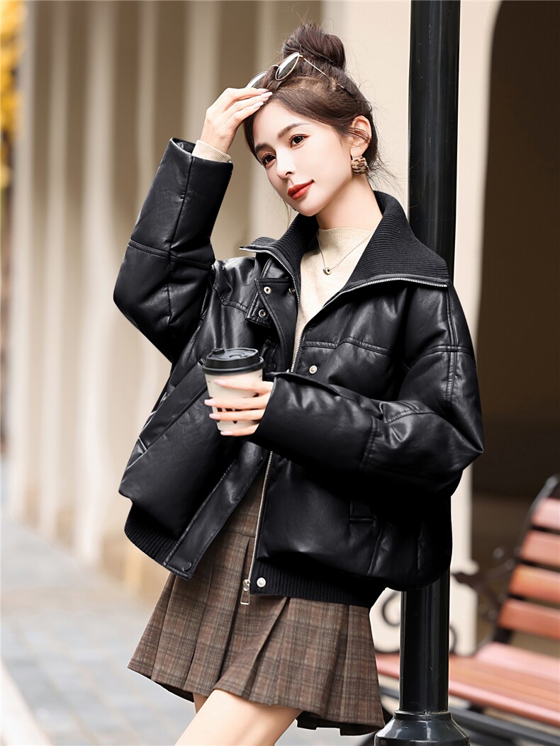 高端时尚柔软蛋白皮90白鸭绒羽绒服女2025冬季新款女显瘦皮衣外套,女装羽绒服,意芙