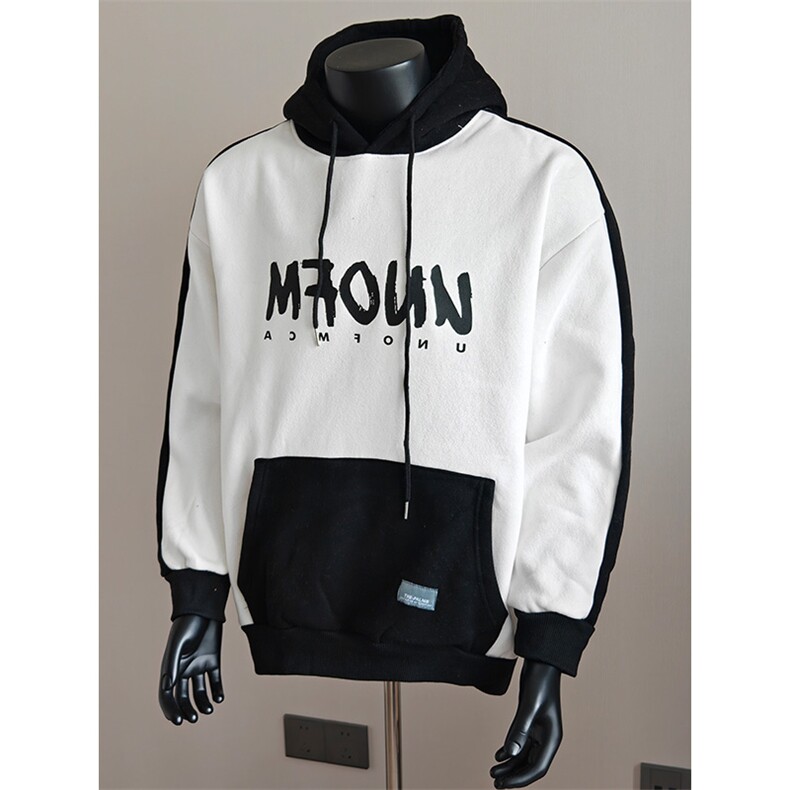 假模简约拼色少年感拼接春秋加绒卫衣外套连帽上衣W005/P30特，女装短外套，电商A243