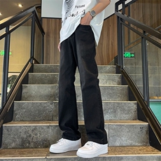 牛仔裤男款春季高街宽松百搭直筒裤复古简约微裤子N880，男装牛仔裤，星座1116A-1（原606A）