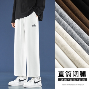 休闲卫裤男春秋季宽松灰色直筒九分裤子ins潮流WK12-1特批25图片