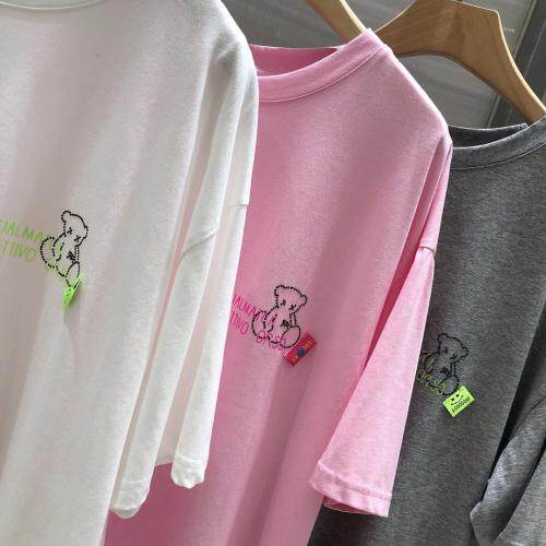 重工钉珠印花T恤，女装T恤，G55