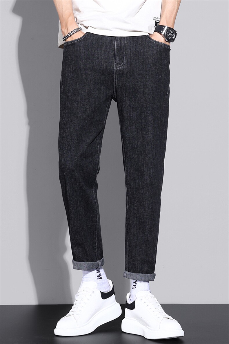 牛仔裤男冬季修身弹力哈伦裤潮牌加绒加厚长裤Z6621-P45/加绒P55,男装牛仔裤,星座509