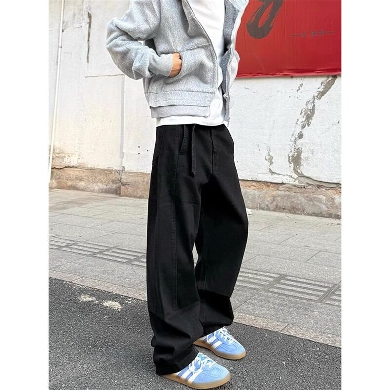 网络图#G6621、P68高品质水洗纯棉棕色黑色S-3XL,男装休闲裤,星座506A