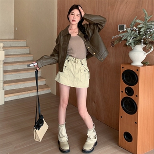 2024春装新款俏皮小众皮衣夹克短外套小个子上衣女图片
