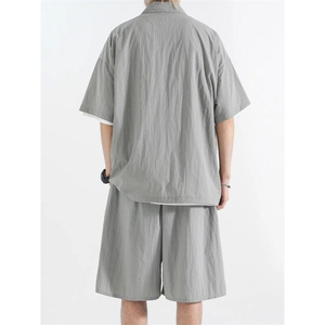 冰丝POLO领男士夏季薄款速干短袖短裤套装宽松篮球运动服TZ113p55图片