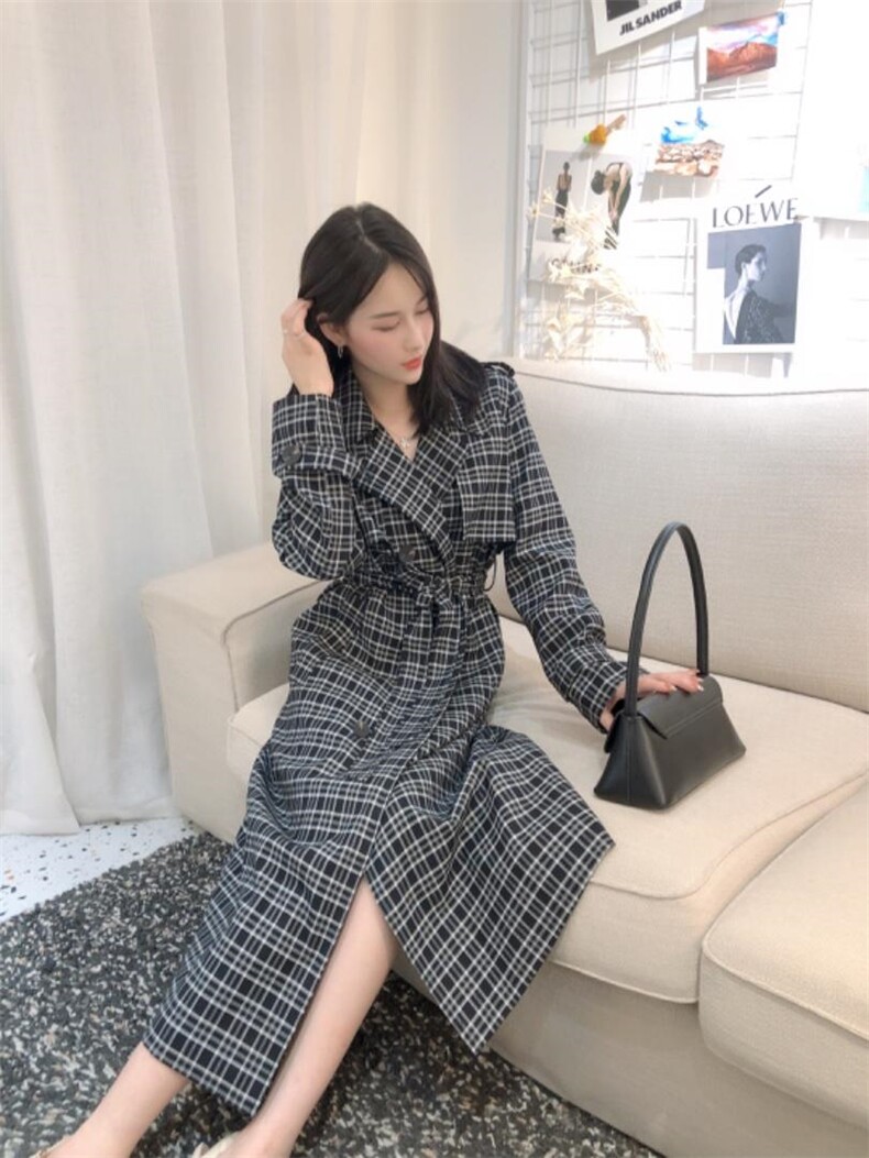 DINOBlENS/秋款上新 经典格子风衣 三色四，女装风衣，迪诺比亚