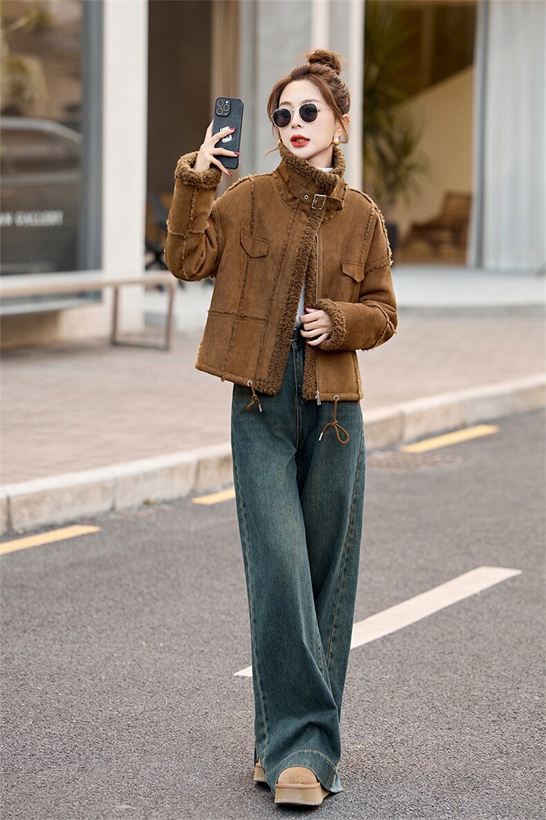 2025冬季新款！时尚潮流好看的皮毛一体,女装棉衣/棉服,自然秀