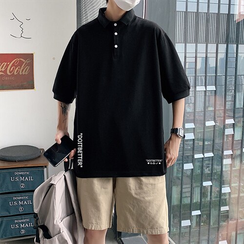 PL57002-P35翻领短袖polo衫男大码胖子半袖t恤男有领保罗衫模特
