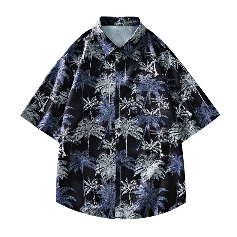 美式高街潮流短袖衬衫宽松休闲上衣A161-JM201-P45,男装T恤,电商A161