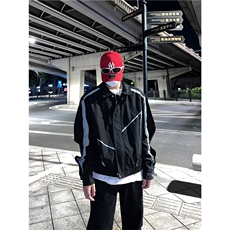 2023港风秋款男夹克工装条纹拼接冲锋衣外套JK6596P70，男装夹克，星座1013-1