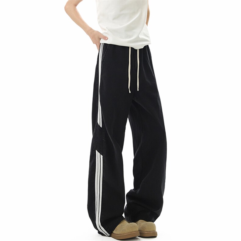 美式条纹拼接直筒牛仔裤男宽松阔腿裤休闲长裤25XK67023特批40,男装牛仔裤,电商A042