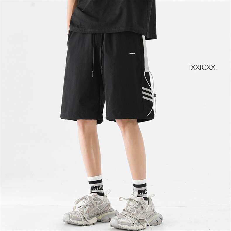 2023夏休闲三条杠抽绳短裤男日系舒适薄款大码运动五分裤DK97-P38,男装休闲裤,电商A082