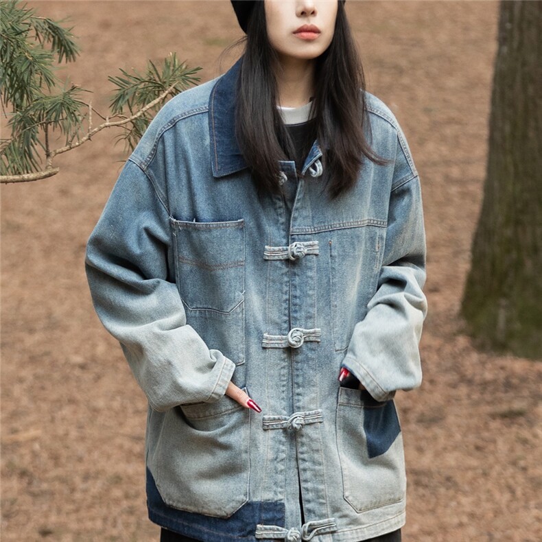 复古流行新中式风初早牛仔外套春秋季女2025新款上衣设计感小众，男装工装外套，星座1210-1