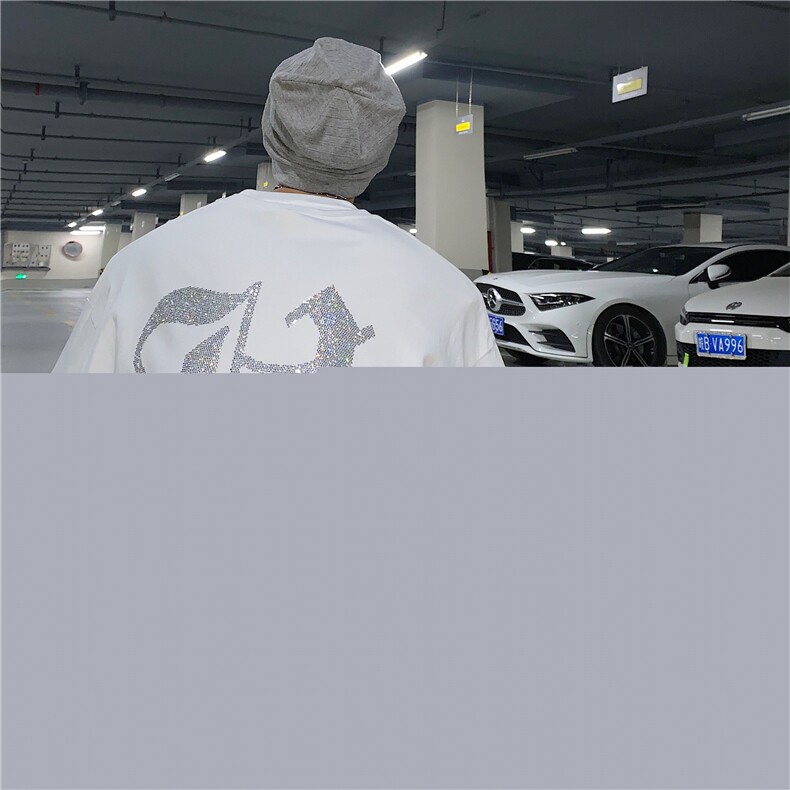 T恤潮流圆领男港风烫钻2026夏季新款短袖时尚B299-X5316-P45-控68图片