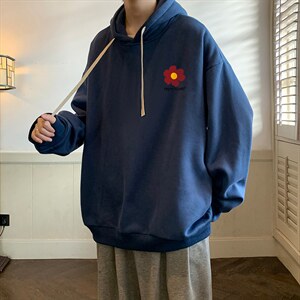 纯棉连帽卫衣男大码运动帽衫宽松薄WY2257-P35 加绒款-P40图片