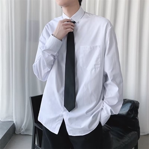 白衬衫男长袖DK制服内搭衬衣领带学生班服工作寸衣CS11-P30送领带图片