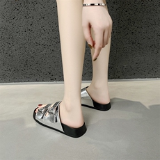 凉鞋托2024年夏季新款真皮皮带扣露趾一字凉外穿拖鞋沙滩女鞋，女鞋拖鞋，电商A223