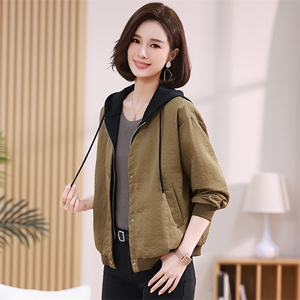 连帽棒球服女秋冬装新款韩版宽松显瘦休闲百搭大码假两件卫衣