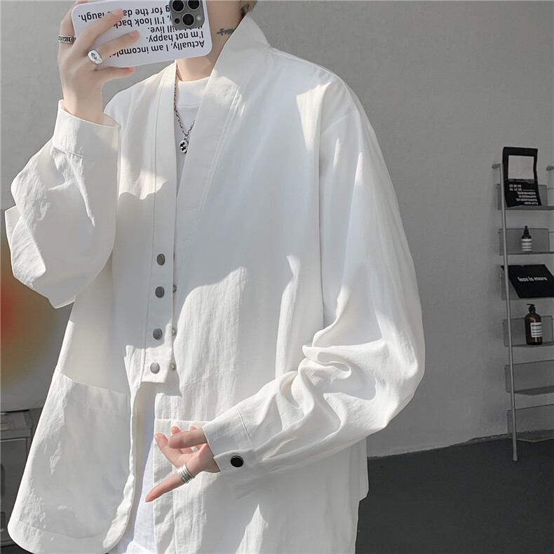 现货 CS1161-p55  新款高品质小众叠穿开衫大码衬衫上衣外套图片