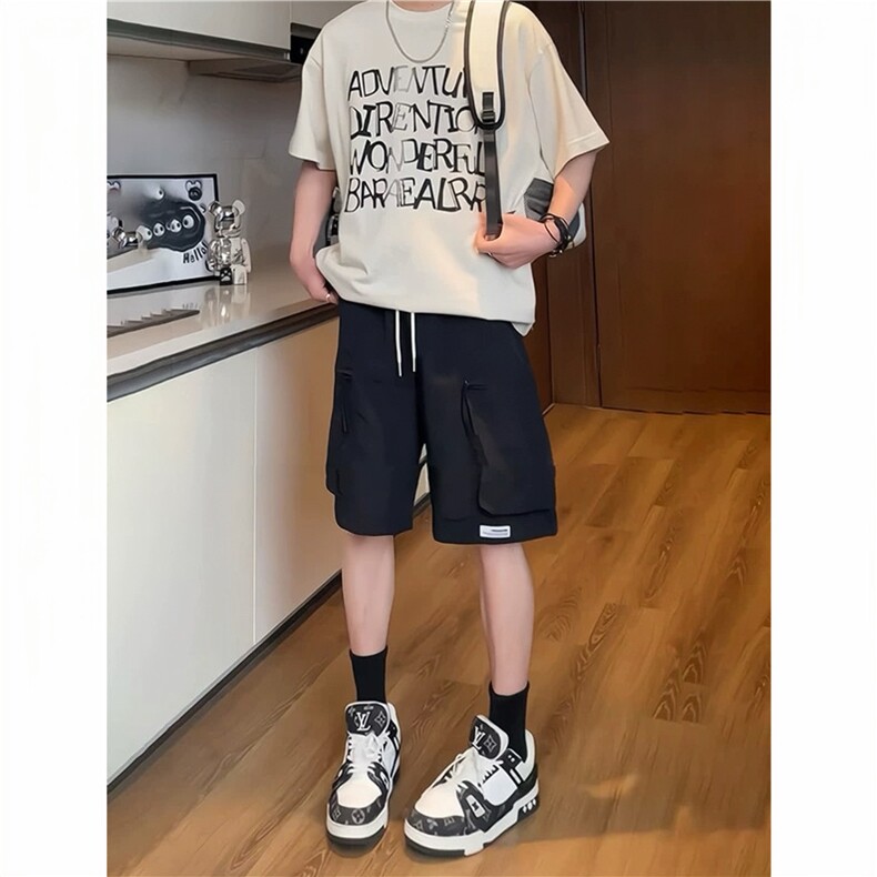 美式机能冲锋短裤男款夏季潮牌速干工装裤子大口袋休闲运动五分裤,男装牛仔裤,星座1210-1