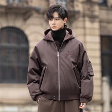 连帽休闲男士白鸭绒羽绒服加厚冬男装外套潮面包服9133-P378控758，男装羽绒服，电商A355（原A415）